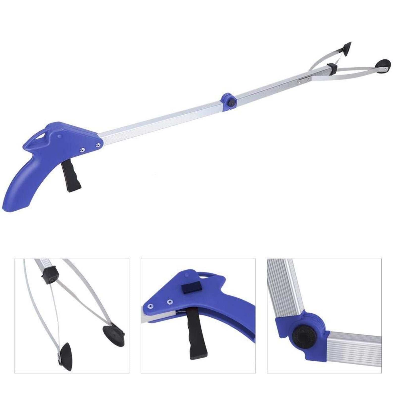 Pinza De Agarre para Basura 2 Herramientas De Agarre Plegables Y Ligeras For Recoger Objetos Pinza De Recolección(Blue)
