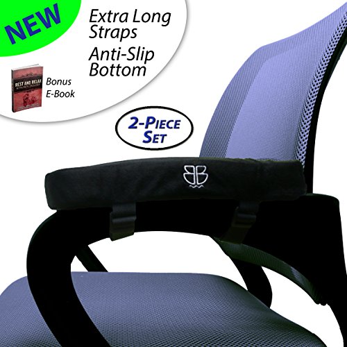 Armrest Pads: Ergonomic Memory Foam High Density Anti-Slip Arm Rest Covers. Jumbo Computer