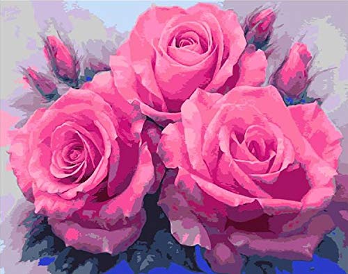 KIC-himawari A4サイズ 3輪の美しいバラ ダイヤモンドアート