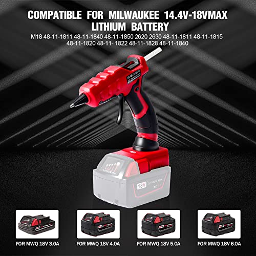 Cordless Hot Glue Gun For Milwaukee M18, Handheld Glue Gun For Milwaukee 18V Max Li-Ion Battery, 30S Quick Preheat, For Arts & Crafts & Diy With 30 Glue Sticks (Tool Only) #TOP1