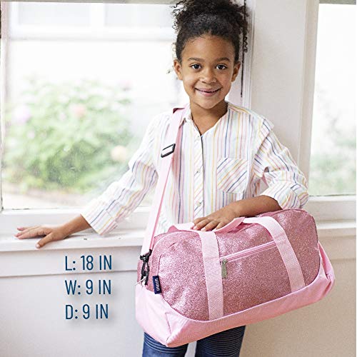 Wildkin Kids Overnighter Duffel Bags For Boys & Girls, Perfect For Early Elementary Sleepovers Duffel Bag For Kids, Carry-On Size & Ideal For School Practice Or Overnight Travel Bag (Pink Glitter) #TOP3