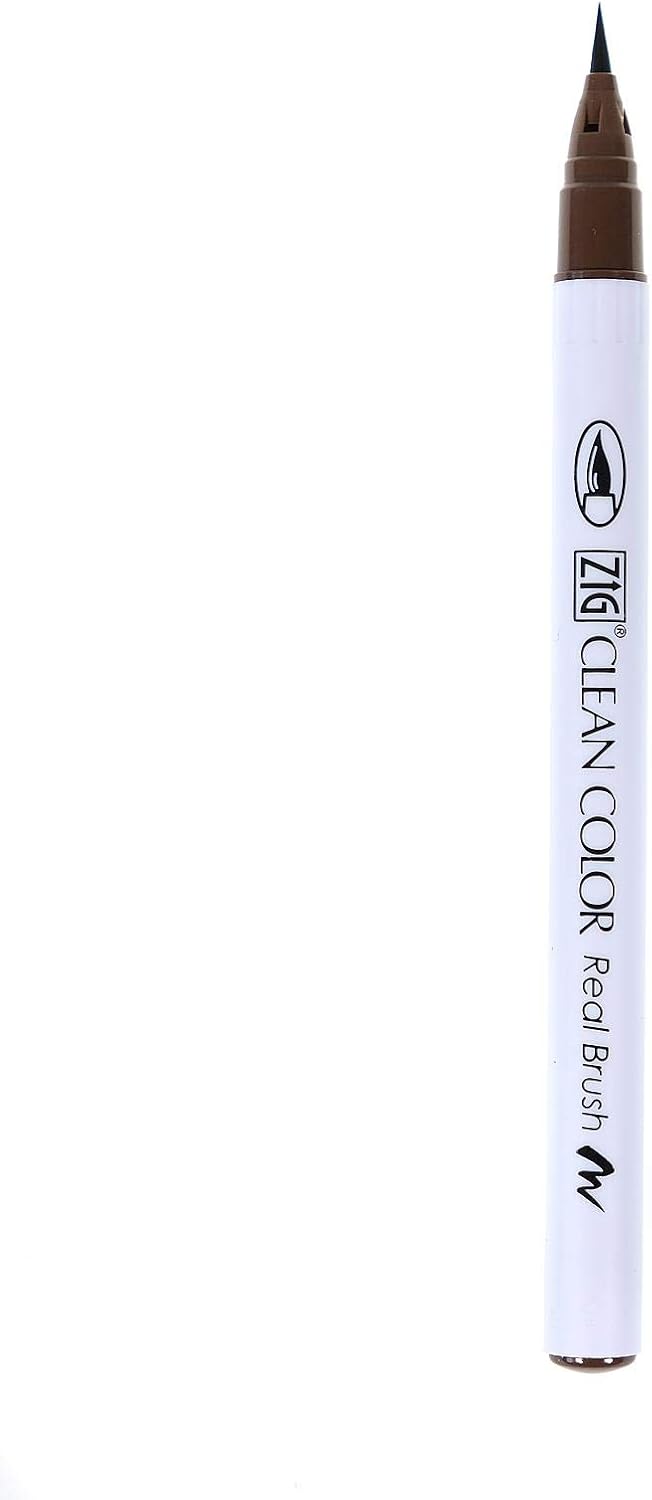Zig Clean Color Real Brush Marker Dark Brown [Pack of 6 ]