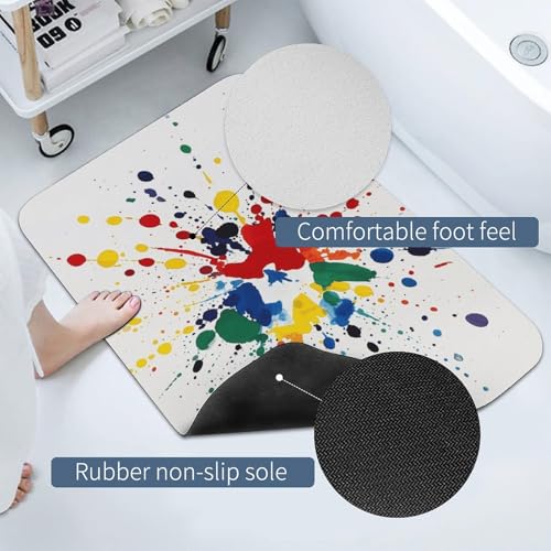 Tapis absorbant l'eau antidérapant imprimé gouttes peinture