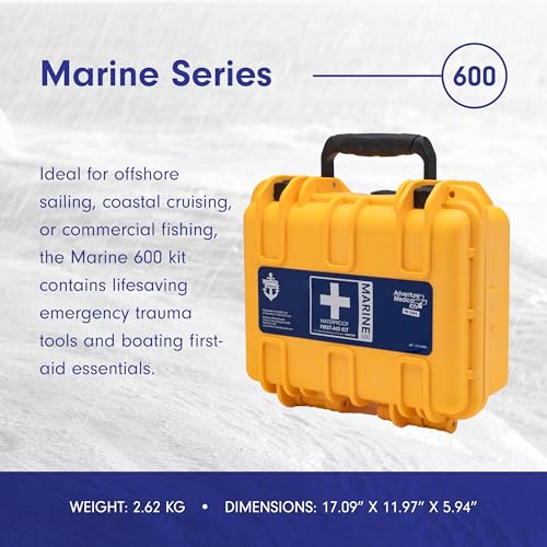 Image of Adventure Medical Kits Marine Series Medical Kit - 600 - Boat First Aid Kit For 8 People 12 Hours From Care - Includes Emergency Medical Supplies Like Bandages, Medicine, Guide Book & More