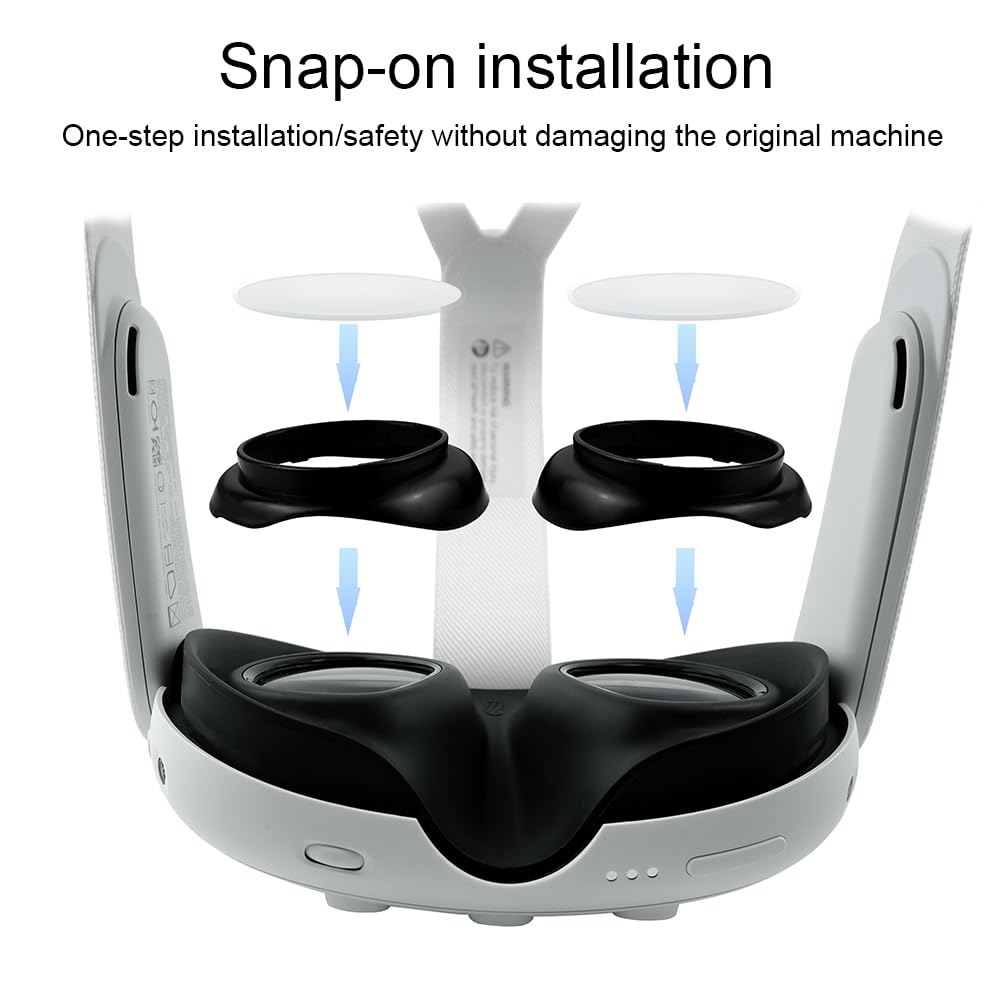 Brillen-Abstandshalter kompatibel mit Meta-Quest 3 VR-Objektivschutzhülle, kratzfester VR-Objektivschutz, R&L Brillenlinseneinsatz for Meta-Quest 3 Objektivschutz-Zubehör