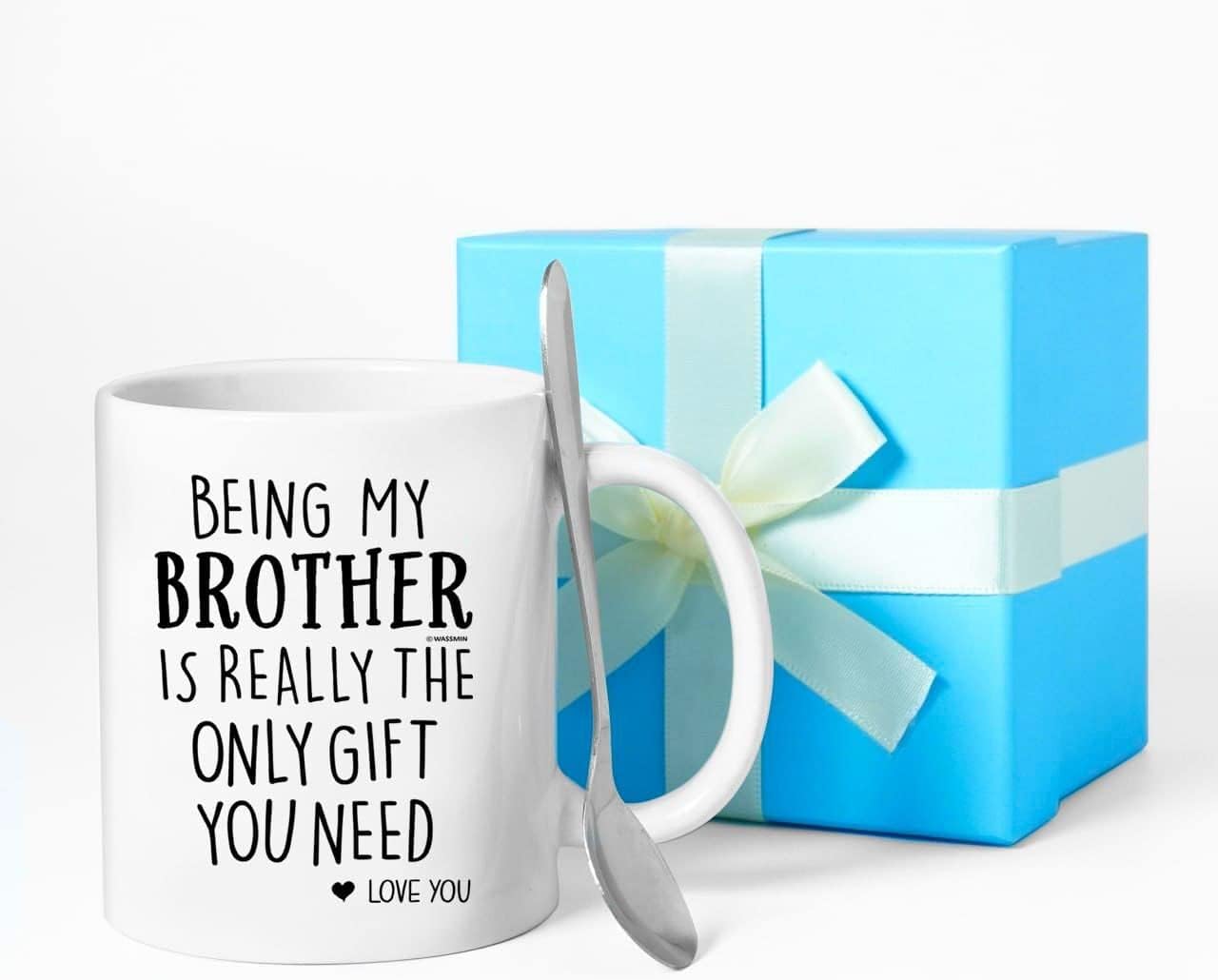 WASSMIN Being My Brother Is Really The Only Gift You Need Funny Brother Coffee Mug | Awesome Christmas, Birthday Gift for Brothers from Sisters, Brothers, Sibling | White Ceramic Mugs Gifts For Bro