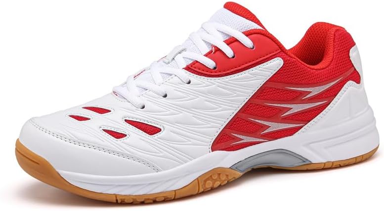 Tennis Shoes Lightweight Pickleball All Court Shoes Indoor Outdoor Badminton Sneaker with Arch Support Court Training Red - Image 3