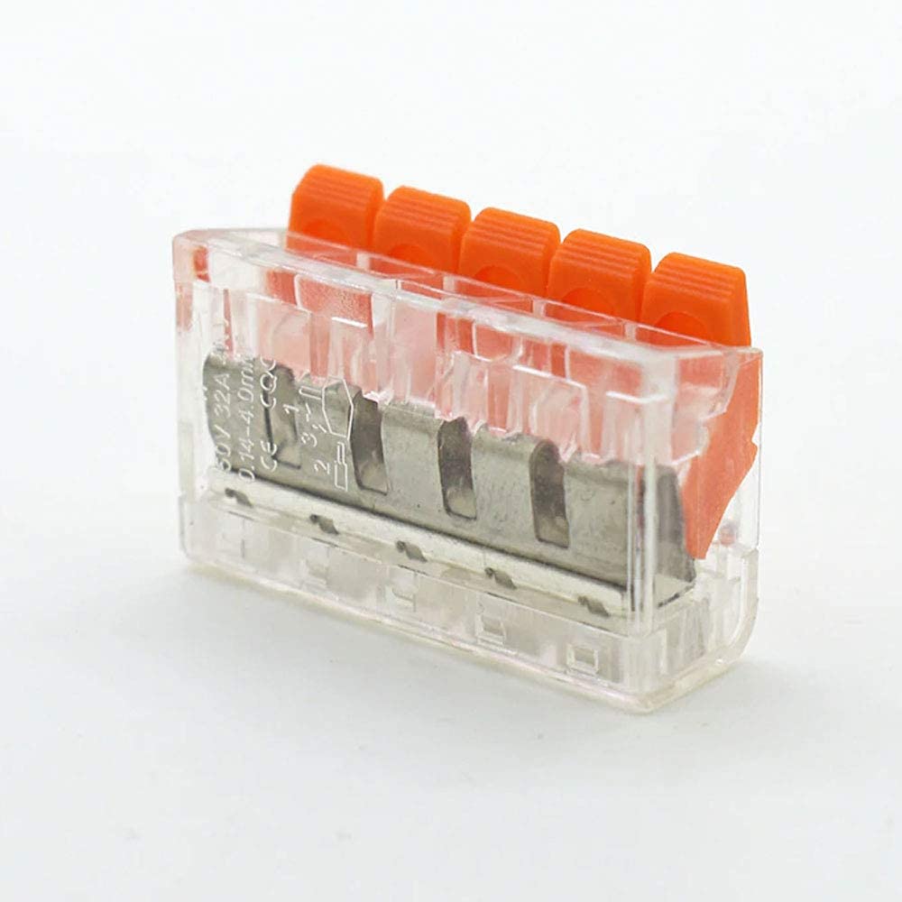 5 way leva a molla Push Fit riutilizzabili cavo gabbia morsetto filo elettrico connettori