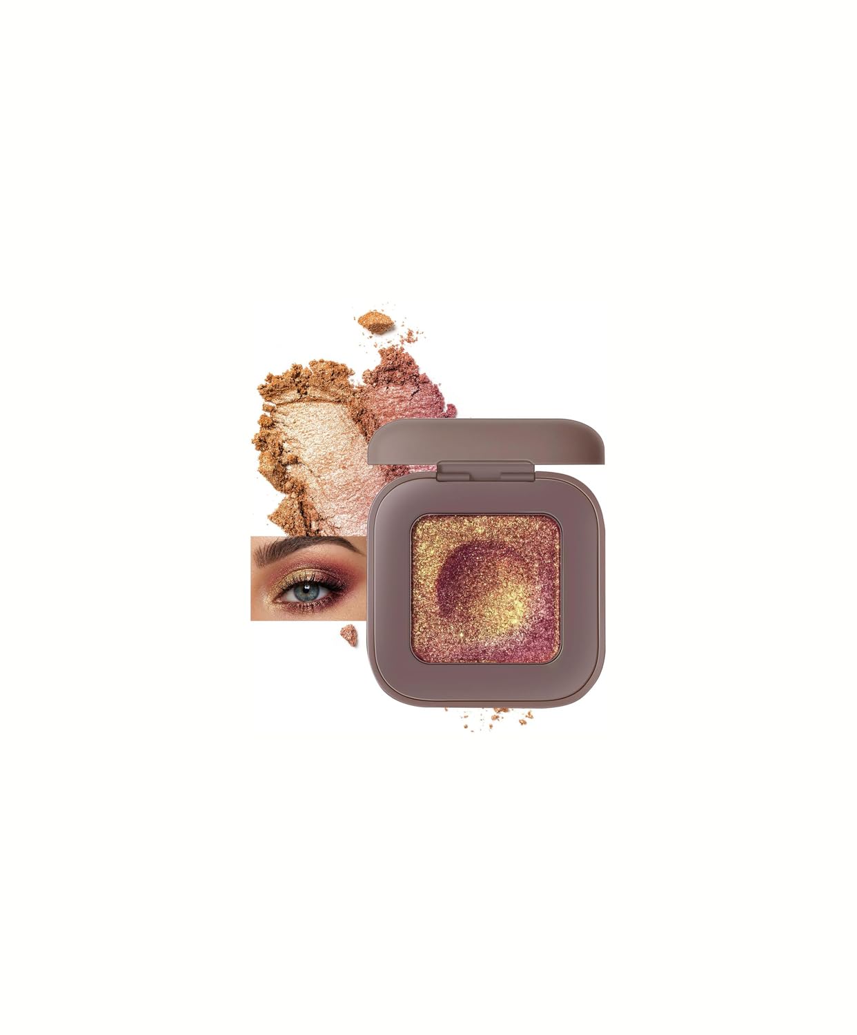 Duochrome Burgundy Gold Glitter paleta cieni do powiek, holograficzny kameleon bogaty kolor połyskujący, kolor Shift Sparkle Inner Corner Eye rozświetlacz, paleta rozświetlaczy do makijażu na