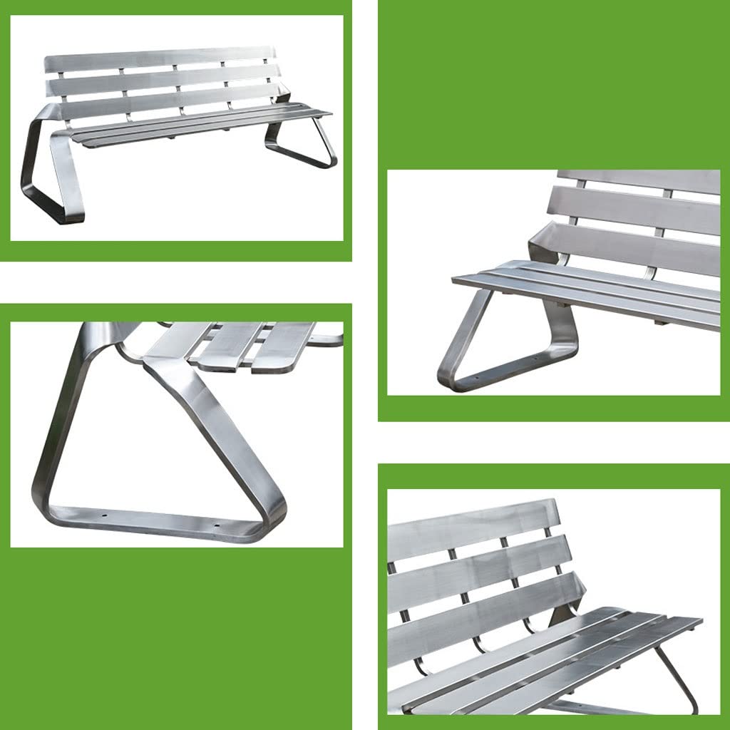 Banco de Jardín Asiento de Parque al Aire Libre Simple y Creativo, Banco Ocio Acero Inoxidable, Descanso for Centro Comercial, Metal, Silla Playa