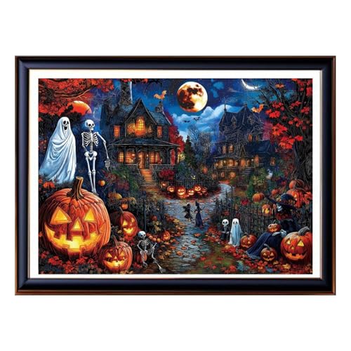 Puzzle de Halloween de 1000 piezas con diseño interactivo de casa embrujada