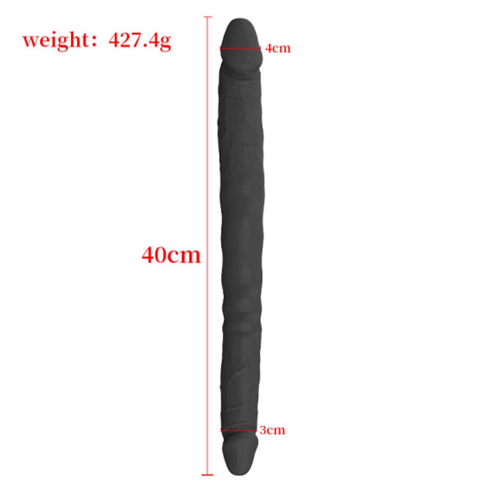 BDSMLOVE Consolador doble de silicona de 40 cm, consolador, consolador largo de doble cara con venas y glande, juguete sexual doble para mujeres en solitario