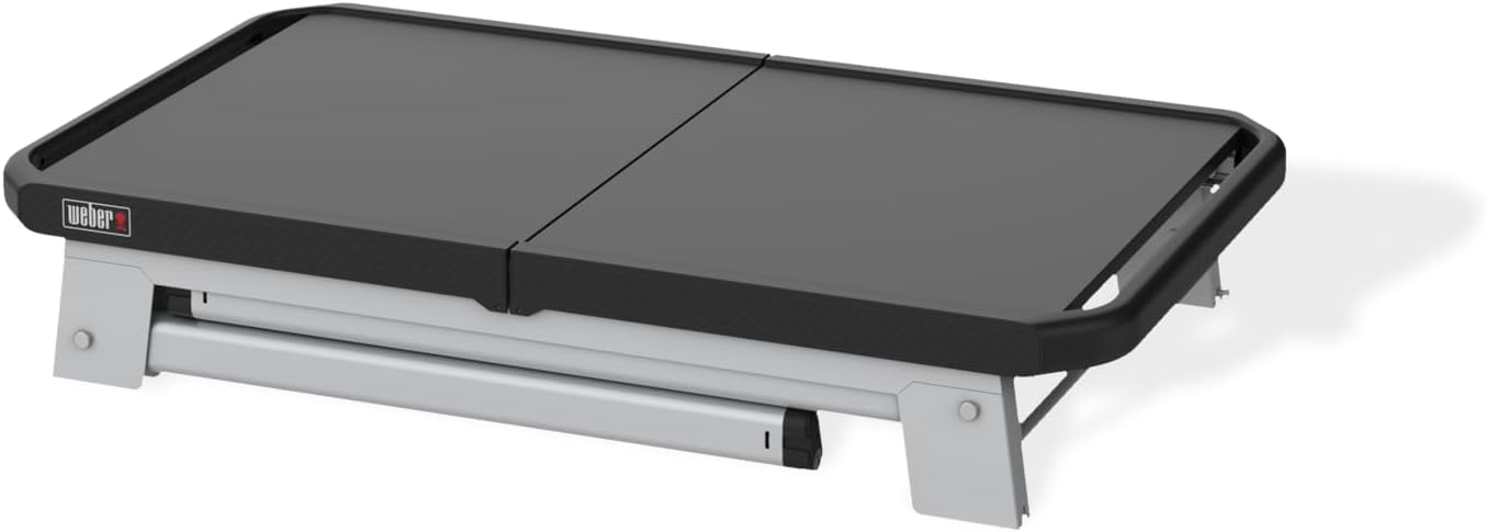 Weber Expandable Stand – Collapsible Adjustable Grill & Griddle Stand with Dual Side Tables and Weber Works™ Accessory Rails for Portable Outdoor Cooking