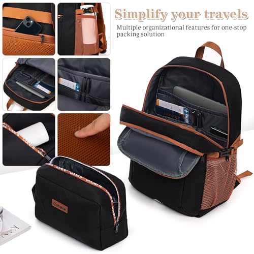 Image of Carry on Luggage 22x14x9 Airline Approved, Suitcases with Wheels Hardshell, Lightweight Hardside Luggage Set with TSA Lock, 20Inch Black Carry on Suitcase