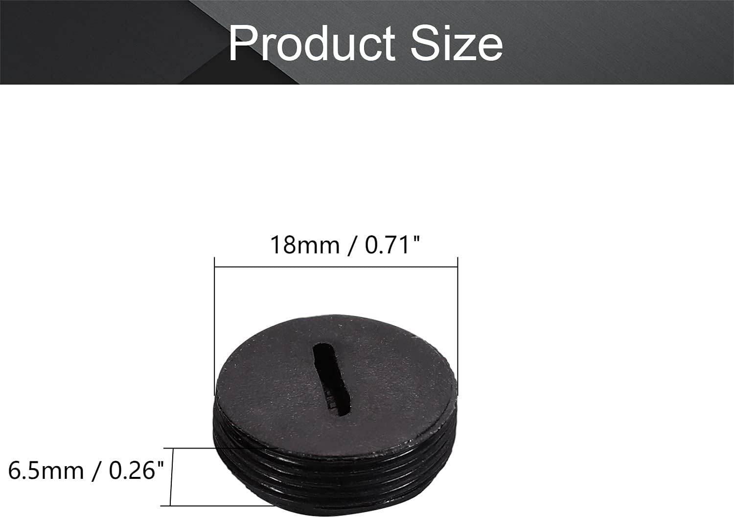 Fielect Carbon Brush Holder Caps 18mm O.D. 6.5mm Thickness Motor Brush Cover Plastic Fitting Thread Black 10Pcs - - 