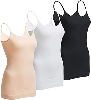 Sponsored Ad - OLCHEE Women's 3PACK Shapewear Tank Tops Tummy Control - Seamless Slimming Body Shaper Top Regular and Plus...