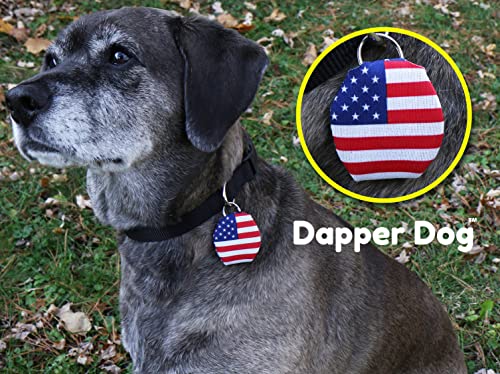 Image of Dapper Dog - Dog Tag Silencer with Tag Ring (US Flag)