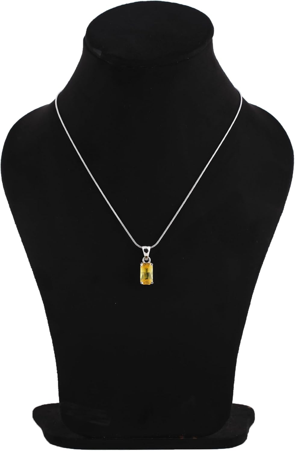 GEMHUB Natural Stone Pendant Necklace 925 Sterling Silver Jewelry with Chain Handmade Gem Jewelry for Women Statement Piece