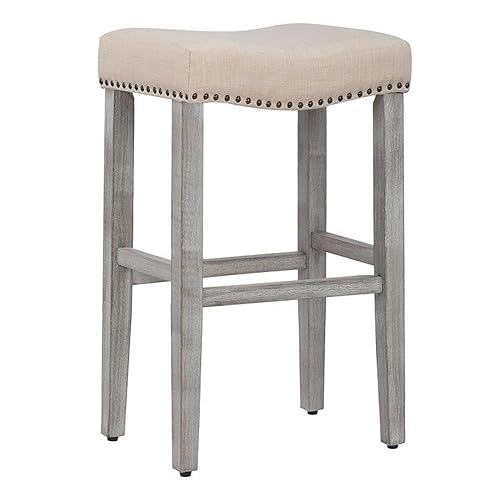 Costaelm 29" Upholstered Counter Height Bar Stools, Backless Kitchen Island