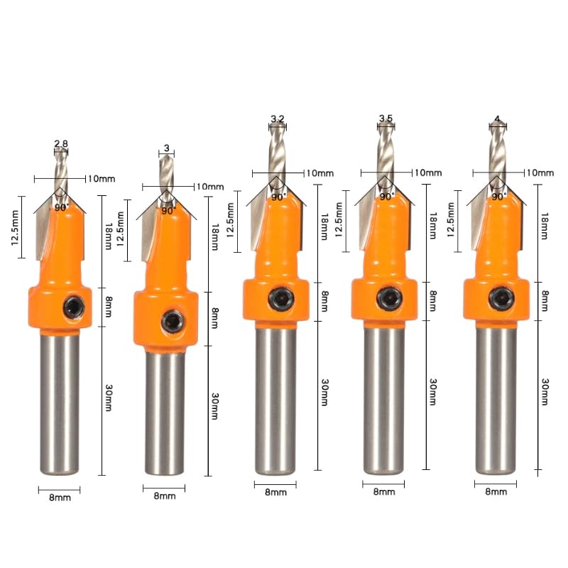 1-5 szt. 8MM trzpień Hss rozwieracz rozwieracz do śrub ekstraktor do obróbki drewna frez do drewna(5pcs 8x8)