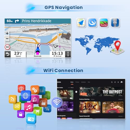 Image of Inefala 9 inch Radio for Toyota Fortuner Hilux 2005-2014 CarPlay Stereo | 2+64G, Android 15, Wireless CarPlay /Android Auto, 28UI, GPS, Bluetooth, EQ, Free Backup Camera