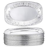 SHERCHPRY 30Stücke Einweg Aluminiumfolienpfannen Servierplatten für Catering Bbq und Bankettpartys Vielseitig Einsetzbar Lebensmittelbehälter und Sicher