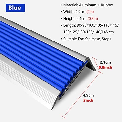 Miniatura 11 de Borde de metal para escaleras, tira antideslizante de nariz de borde de escalón, protector de nariz de borde de escalón, reductores de borde de Negro