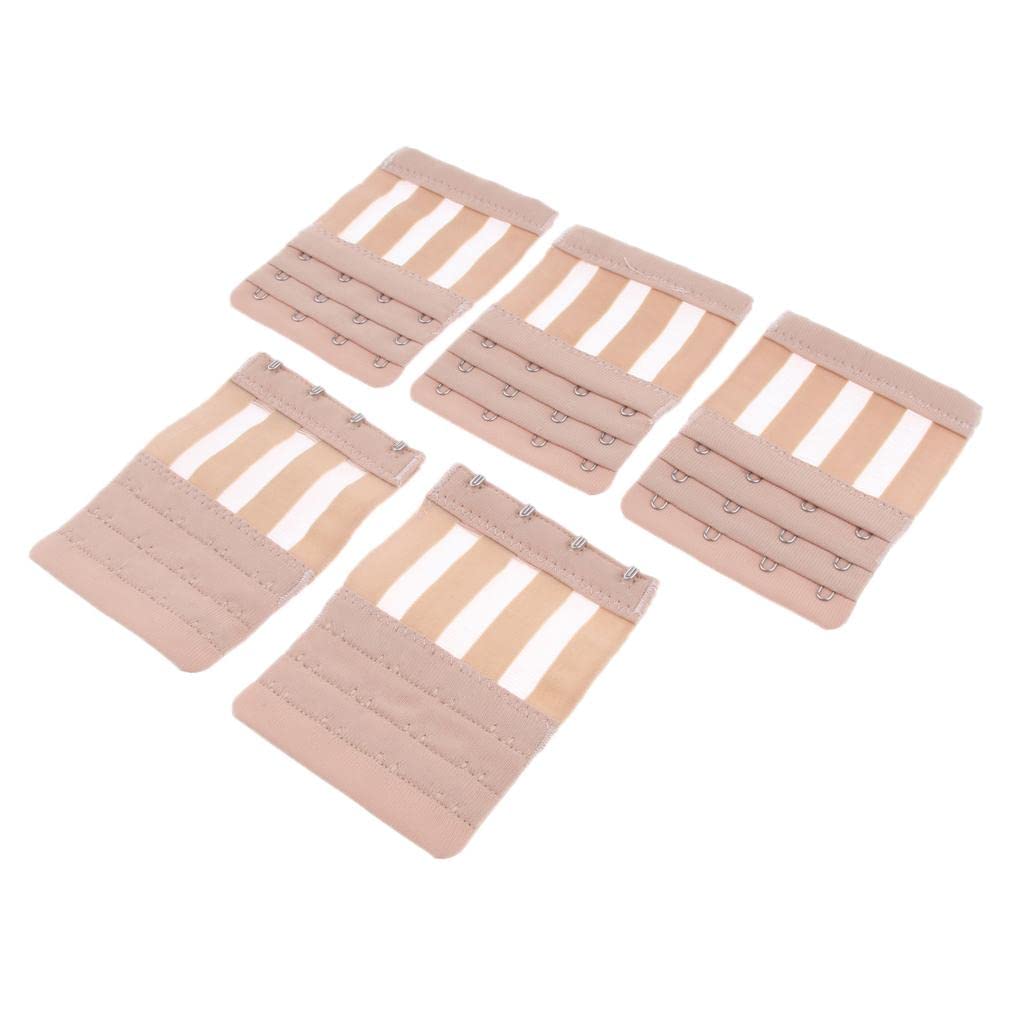 snappsy 5X Flexible Womens Bra Extender 4 Hook 3 Rows Bra Extension Underwear Straps Skin Color-picture-11
