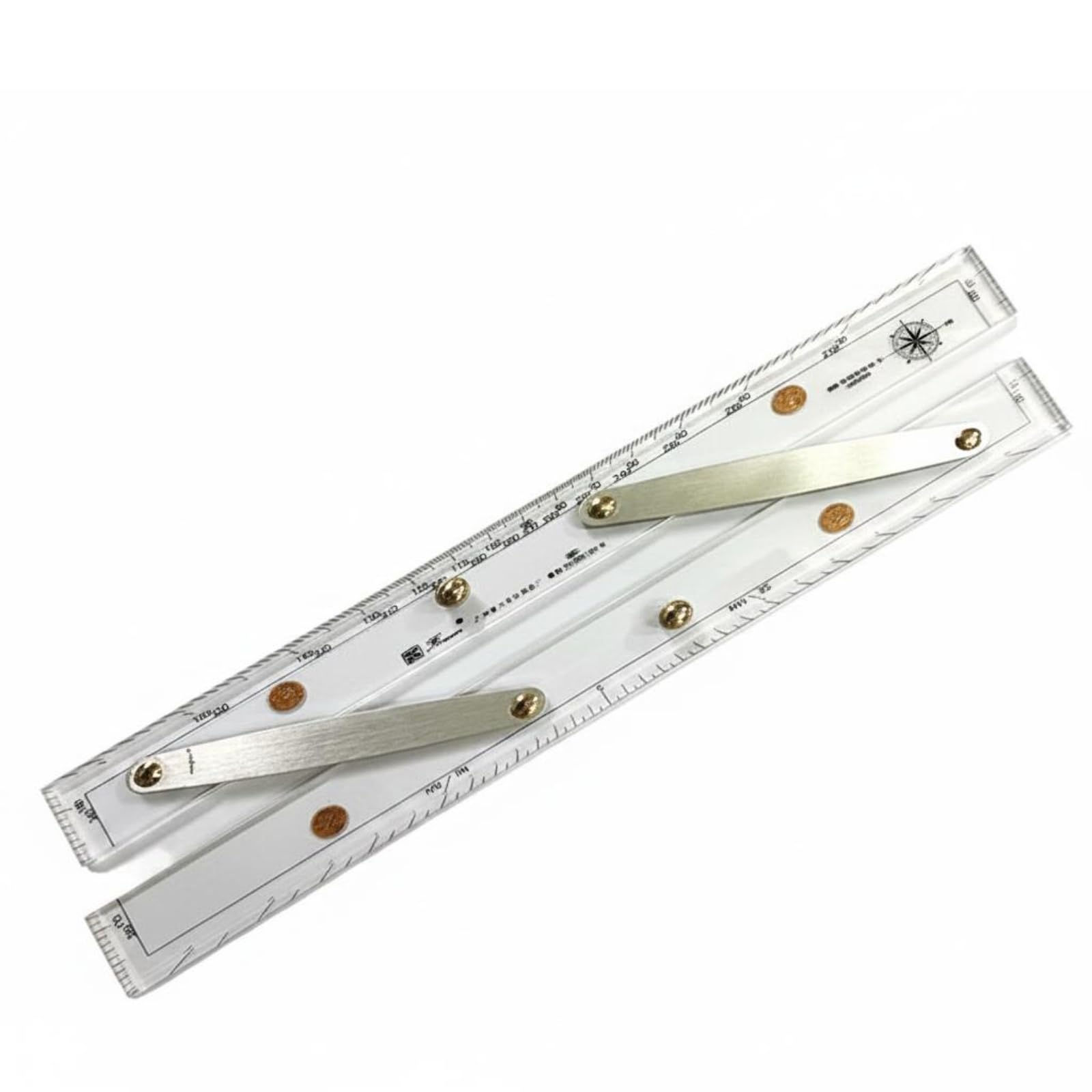 Règle de Navigation de Carte Nautique Marine Bras Parallèles Mouvement Fluide en Laiton Convient à les Travaux de Routage et Préparation d'Itinéraire, 45 CM, style to 2