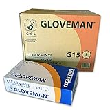 Vinyl Gloves - Powder Free, Non Latex and Clear, 1 Case (10 Boxes of 100 Gloves, 1,000 Total) (Large)