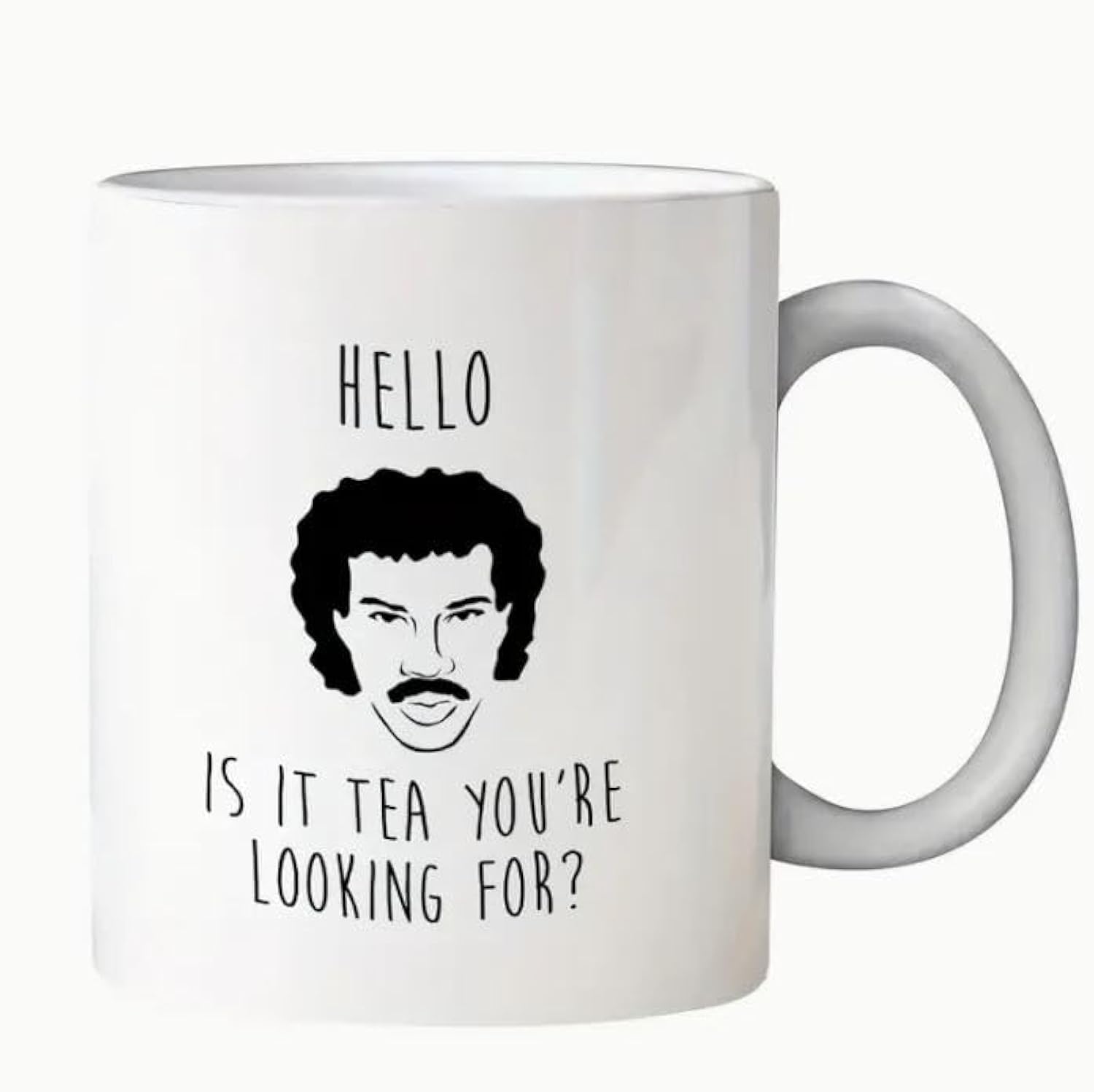 RYN® Lionel Richie-Inspired Retro Tea Cup - 'Hello Is The Tea What You'Re Looking For?' Fun Ceramic Coffee Mug With Double-Sided Design, Perfect Novelty Gift For Home Decor