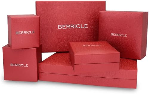 Miniatura 6 de BERRICLE Juego de collar y aretes de plata de ley con circonita cúbica y circonita cúbica para mujer, chapado en rodio, Plata esterlina, Circonita