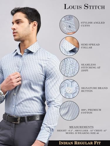 Image of LOUIS STITCH Men's Cotton Regular Fit Shirt (ST-GRP1)