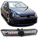 golf 6 grill unten ausbauen Sport Kühlergrill schwarz glänzend mit roter Leiste