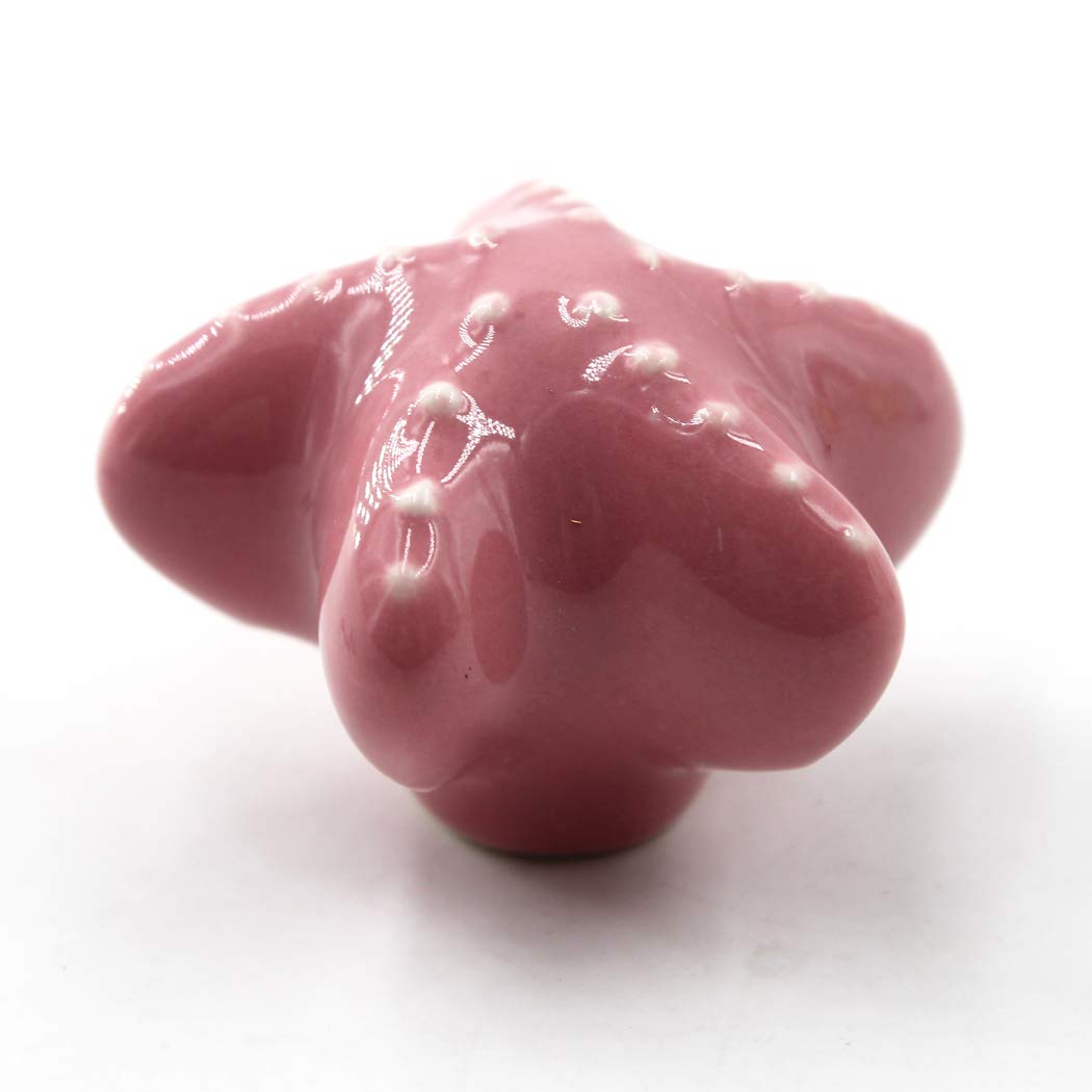 Flomore Rose Poignées et boutons de tiroir ceramique poignée de meuble porte bouton Pour la chambre des enfants Pack de 5 (vient avec des vis)
