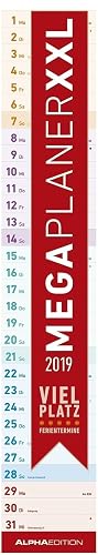 Megaplaner XXL 2019 - Streifenkalender (17,5 x 98) - Streifenplaner 2019 - Wandplaner