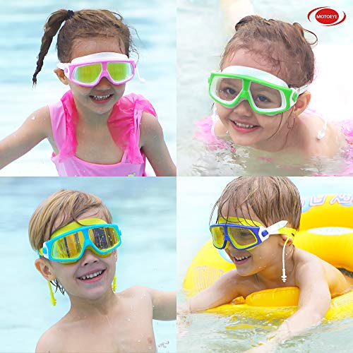 image for MOTOEYE Kids Swim Goggles Pack of 2,for Children and Early Teens,Boys 