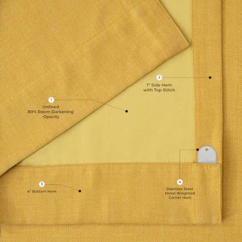 Image of HPD Half Price Drapes Grommet Linen Curtains 120 Inches Long Room Darkening Curtains for Bedroom & Living Room (1 Panel), 50W x 120L, Graphic Gold