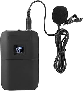 Wireless Microphone, Portable Wireless VHF Mic Lapel Clip Microphone with Receiver Transmitter, wide application, compatib...