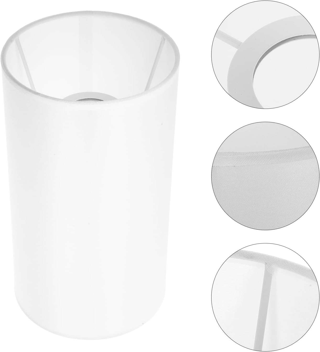 Generic Tall Drum Lampshades Set of 2: White Linen Cylinder Lamp Shade Diameter: 5.5” Height: 9.83” Cylinder Drum Lampshades for Table Lamps Chandelier