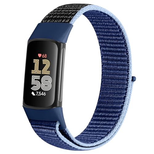[Tiptops] バンドは Fitbit Charge 6/Fitbit Charge 5 バンドのみと互換性があり、調節可能で 交換用ソフトナイロンループスポーツリストバンドアクセサリー、女性、男性用 Fitbit Charge 5/6 交換バンド