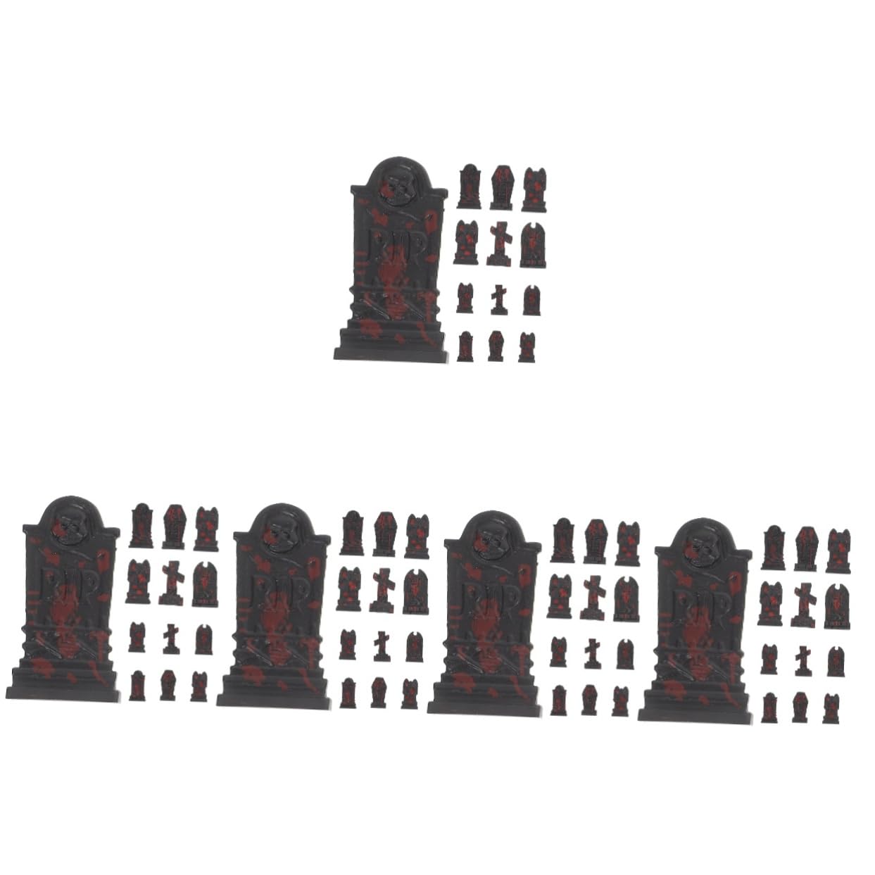 Alasum 100 szt. czaszka nagrobek dekoracja na Halloween nagrobek mini nagrobki Halloween nagrobek model nagrobki Halloween nagrobek dekoracja impreza nadmuchiwane tworzywo sztuczne