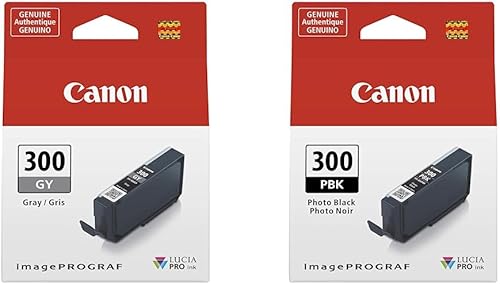 Miniatura 1 de Canon Tinta PFI-300 Lucia PRO, gris y negro fotográfico, compatible con impresora imagePROGRAF PRO-300