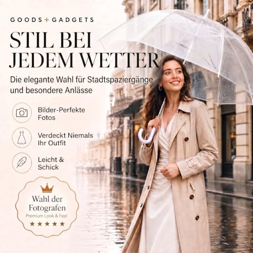 GOODS+GADGETS® Transparenter Regenschirm 100 cm – 2er Pack – Ansicht 2