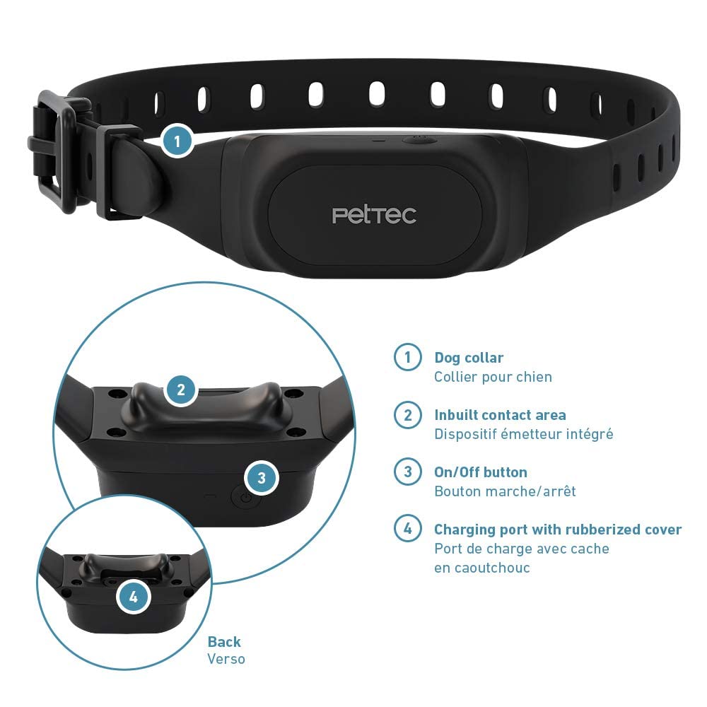 PetTec Collar de adiestramiento para Perros con vibración y señal acústica, Mando a Distancia de 300 m, batería Recargable y Resistente al Agua IPX7, 16 Niveles de Intensidad de vibración