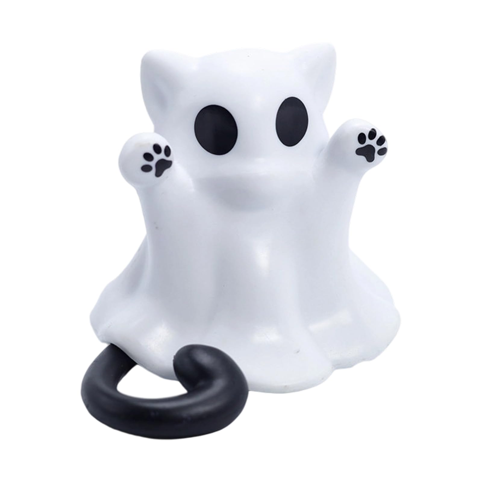 Yhplxyuus Playful Ghostly Kitten Doll Halloween Decoration Waterproof PVC Ghostly Kitten Figurine Desk Ornament Easy Install Halloween Decoration PVC