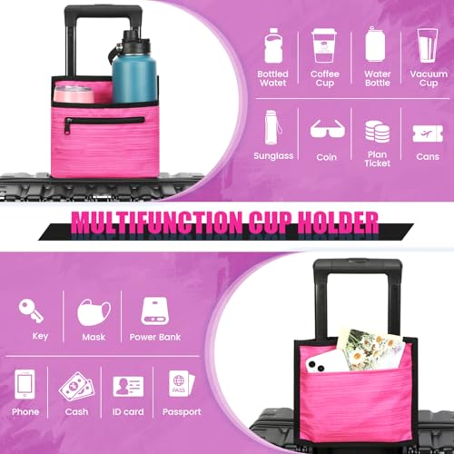 Image of Luggage Travel Cup Holder for Suitcase, Drink Carrier for Coffee Tumblers