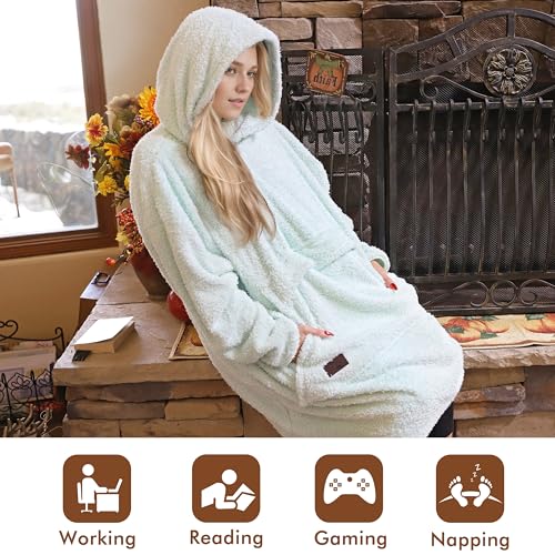Tirrinia Oversized Wearable Blanket Hoodie – Sherpa Fleece Adult — view 3