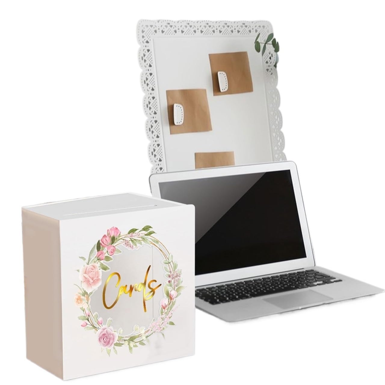 KHASCBNF Wedding Card Box Wedding Card Box With Slot Floral Print Envelope Holder For Birthdays, Graduation Parties, Anniversaries