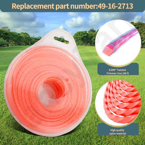 .095\" 49-16-2713 Replacement Trimmer Line for Milwaukee 2725-20 Trimmer - Fits Most Gas String Trimmers and All Standard Trimmer Heads - (245-Foot Length)